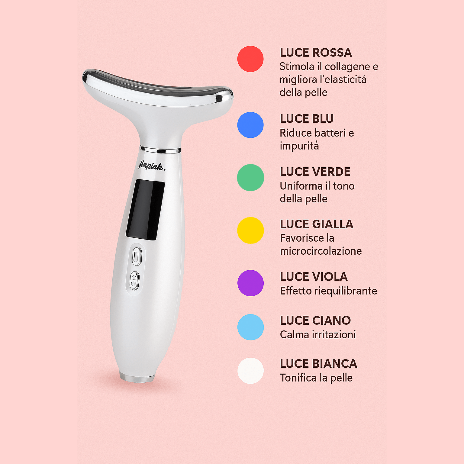 Massaggiatore Luminoso Viso e Collo